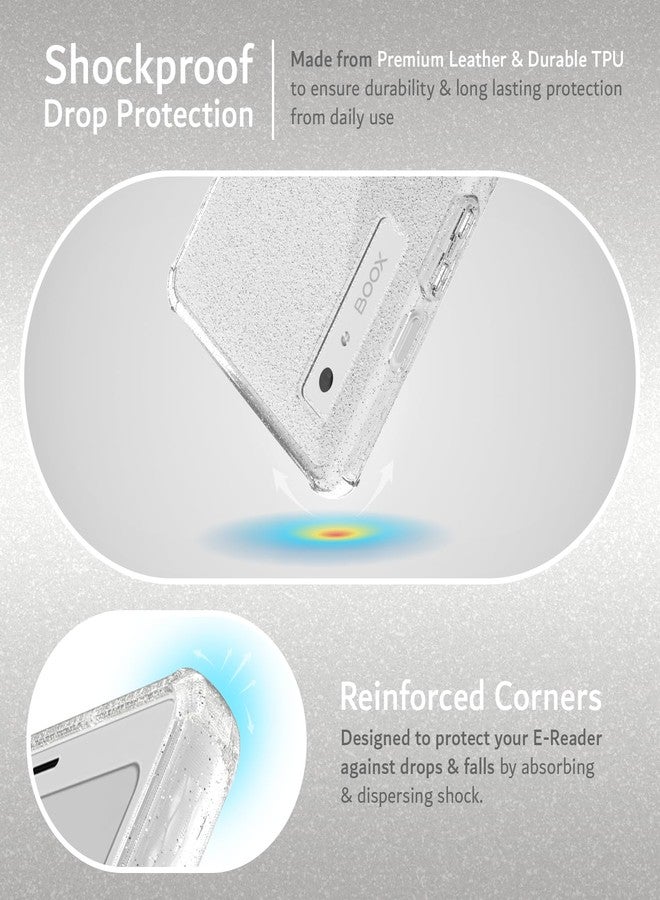 TUDIA SKN Clear Designed for Onyx Boox Palma 2 Case Back Cover, [DO NOT FIT Palma 2 PRO] Shockproof Slim Anti-Yellowing Silicone Gel Transparent Back Lightweight Grip TPU Bumper (Clear Glitter) - Image 3